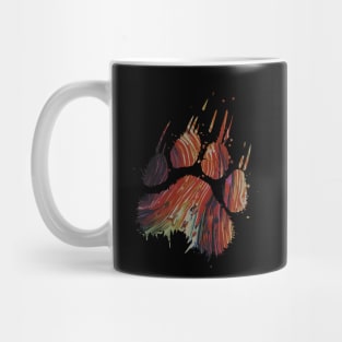 bear paw, colorful faded grunge bear claw Mug